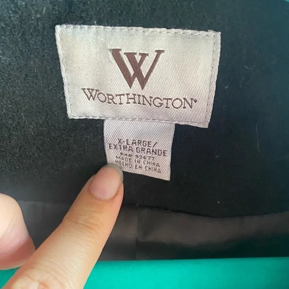 XL Worthington Wool Pea Coat - Picture 3 of 7